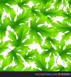 Seamless green leaves vector pattern. EPS 10. Seamless green leaves background
