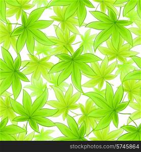 Seamless green leaves vector pattern. EPS 10. Seamless green leaves background