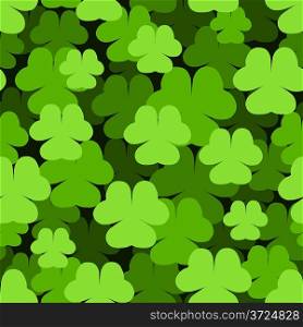 Seamless green shamrock Saint Patrick&acute;s Day pattern.