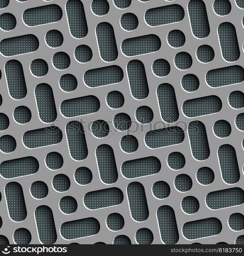 Seamless Grid Pattern. Abstract Gray Background. Vector Regular Texture. Seamless Grid Pattern