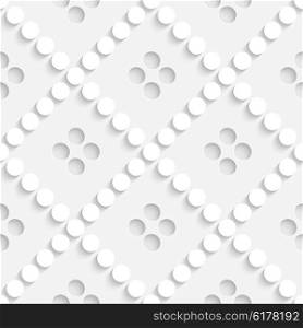 Seamless Grid Pattern. Vector Circle and Square Background. Regular White Texture. Seamless Grid Pattern