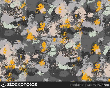 Seamless grunge natural pattern. The texture of the stone with moss and shingles. Vector wallpaper with scratched, scuffed rocks. Natural camouflage surface wallpaper. Seamless grunge natural pattern. The texture of the stone with moss and shingles. Vector wallpaper with scratched, scuffed rocks.