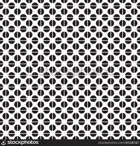 seamless half circle grid  pattern. Split circle texture vector background.