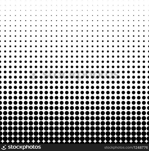 Seamless halftone vector background.Filled with black circles .Average fade out.29 elements in height.. Seamless halftone vector background.Average fade out.Black circles.
