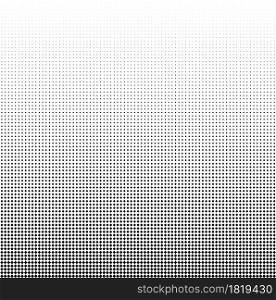 Seamless halftone vector background.Filled with black squares .Middle fade out. 82 figures in height.. Seamless halftone vector background.Filled with black squares .