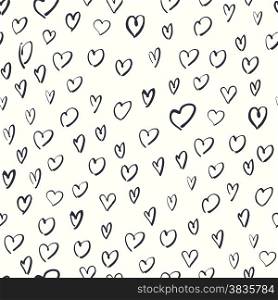 Seamless Hand Drawn Hearts Pattern