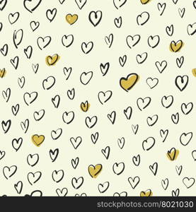 Seamless Hand Drawn Hearts Pattern