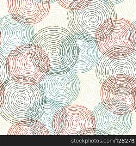 Seamless hand-drawn pattern with doodle circle. Vector abstract background illustration. Circle Seamless Pattern. Circle Seamless Pattern