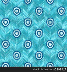 Seamless hand drawn peacock feather pattern vector background tile
