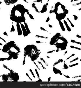 seamless hand print tile in black and white