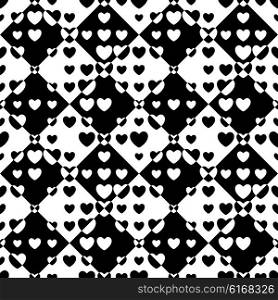 Seamless Heart Pattern. Vector Monochrome Texture. Seamless Heart Pattern