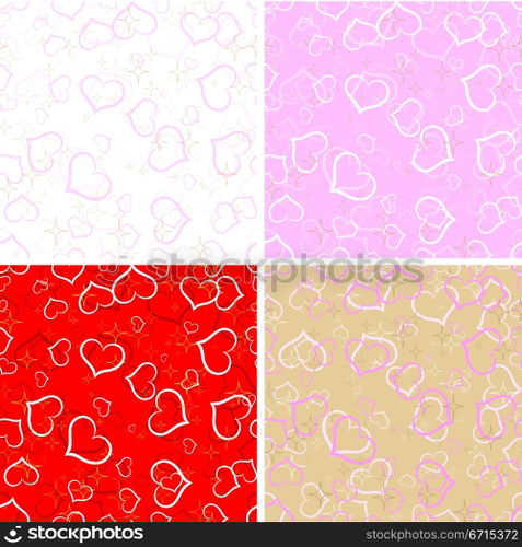 Seamless hearts pattern, vector