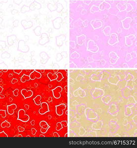 Seamless hearts pattern, vector