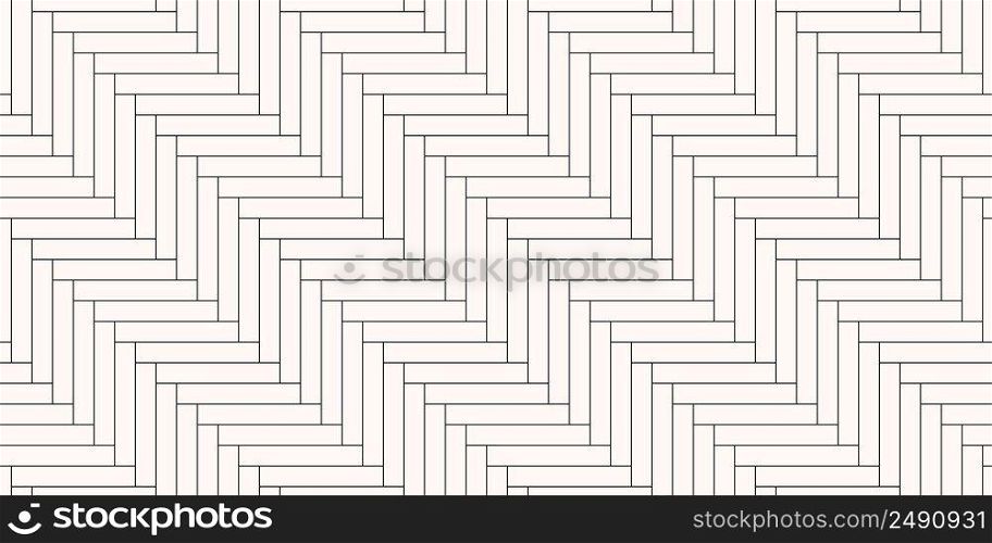 Seamless herringbone floor pattern. White parquet texture tiles. Vector illustration. 