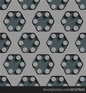 Seamless Hexagon Pattern. Vector Gray Background. Seamless Hexagon Pattern