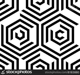 Seamless Hexagon Pattern. Vector Monochrome Background. Seamless Hexagon Pattern