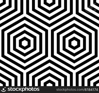 Seamless Hexagon Pattern. Vector Monochrome Background. Seamless Hexagon Pattern
