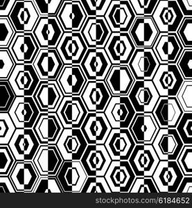 Seamless Hexagon Pattern. Vector Monochrome Background. Seamless Hexagon Pattern