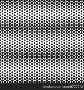 Seamless honeycomb gradient pattern background texture. Black and white pattern.