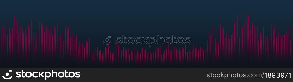Seamless horizontal pattern with waves of red stalagmites on a dark background. Endless vertical stripes and lines. Vector EPS10.