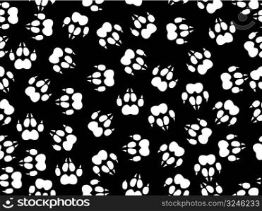 seamless illustration of wolf foils over black