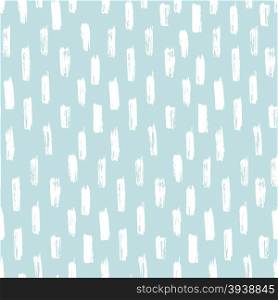 Seamless ink brush painted pattern with blue and white elements. Vector illustration. Pastel colors pattern. Can be used for tags, flyers, banners, web, print, textile and paper designs