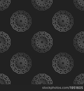 Seamless islamic pattern. Mattalic pattern on dark background.. Seamless islamic pattern with radial ornament in moroccan style. Mettalic pattern on dark background. Abstract geometric ornament vector.