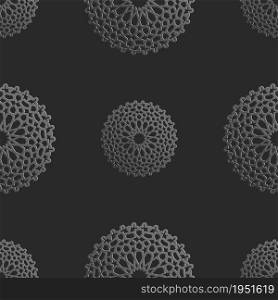 Seamless islamic pattern. Mattalic pattern on dark background.. Seamless islamic pattern with radial ornament in moroccan style. Mettalic pattern on dark background. Abstract geometric ornament vector.