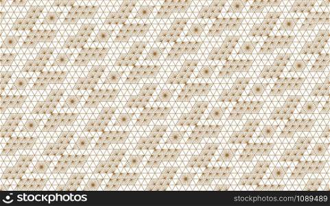 Seamless japanese pattern based on kumiko style for shoji screen, great design for any purposes..Diagonal direction.Average thickness lines.. Seamless japanese pattern shoji kumiko in golden.