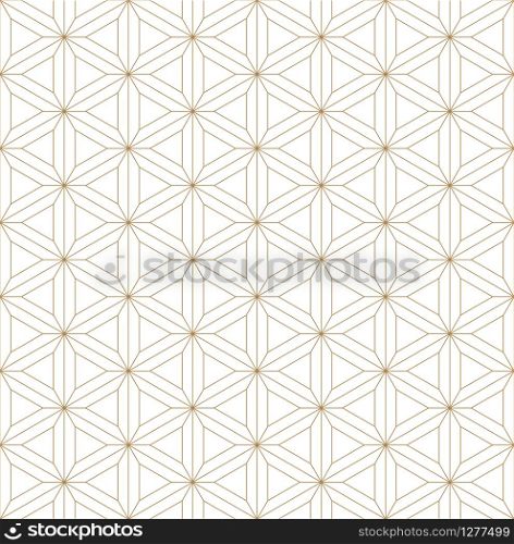 Seamless japanese pattern kumiko for shoji screen, great design for any purposes. Japanese pattern background vector. Japanese traditional wall, shoji.Extrafine lines.. Seamless japanese pattern shoji kumiko in golden.