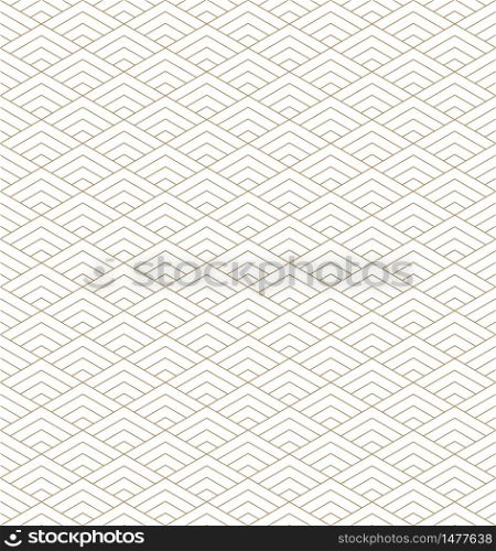 Seamless japanese pattern kumiko for shoji screen, great design for any purposes. Japanese pattern background vector. Japanese traditional wall, shoji.Fine lines.. Seamless japanese pattern shoji kumiko in golden.