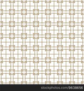 Seamless japanese pattern shoji kumiko in brown Vector Image