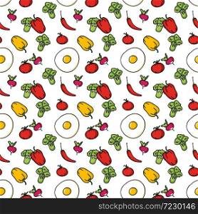 Seamless kitchen background of vegetables. Beautiful background. . Seamless kitchen background of vegetables. Beautiful background. Vector illustration. Endless texture can be used for printing onto fabric and paper or scrap booking.