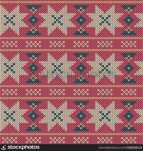 Seamless knitted pattern vector