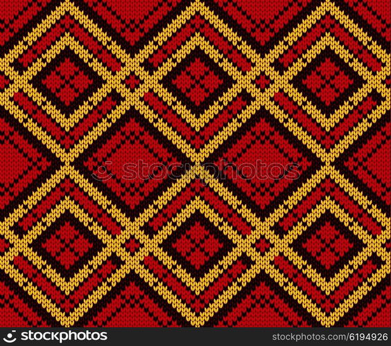Seamless knitting vector pattern