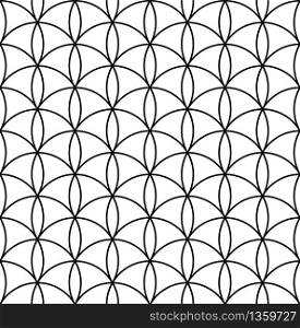 Seamless Kumiko pattern in black lines of average thickness. Seamless geometric pattern in style japanese ornament Kumiko