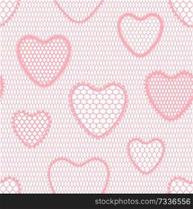 Seamless lace pattern with hearts. Vintage fashion textile.. Seamless lace pattern with hearts. Vintage textile.