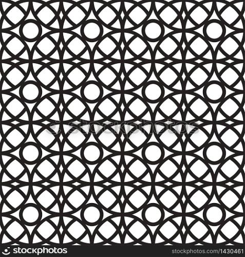 Seamless lattice pattern background in arabic style. Arabesque. Good idea for metallic gratings with laser cutting. Vector illustration.. Seamless lattice pattern background in arabic style. Arabesque.