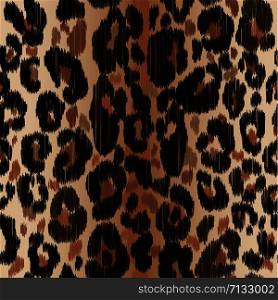 Seamless leopard wild nature pattern. Animal print.. Seamless leopard wild nature embroidery pattern. Vector animal print.