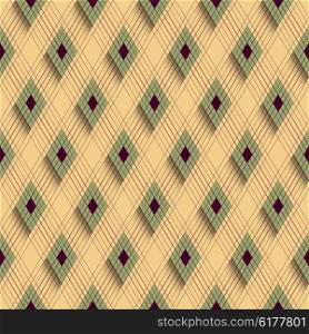 Seamless Line and Rhombus Pattern. Vector Background. Seamless Line and Rhombus Pattern