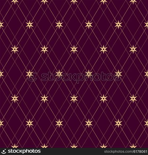 Seamless Line and Star Pattern. Vector Background. Seamless Line and Star Pattern