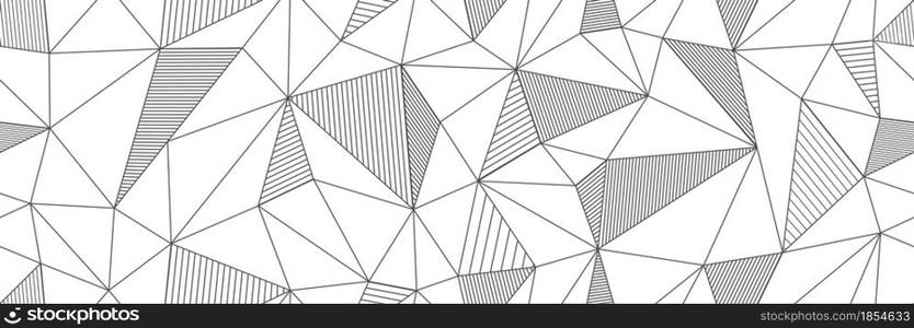 seamless linear pattern forms triangles with hatching elements. Vector illustrations for textures, textiles, simple backgrounds, covers and banners. Flat style