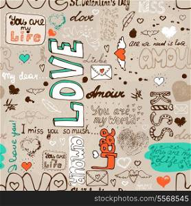 Seamless love letter pattern vector illustration background