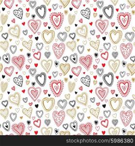 Seamless love red and gold heart background. Vector illustration. Seamless love red and gold heart background. Vector illustration EPS10
