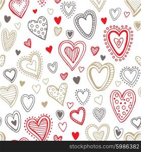Seamless love red and gold heart background. Vector illustration. Seamless love red and gold heart background. Vector illustration EPS10