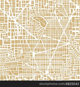 Seamless map city plan. Seamless map of the city. Seamless city pattern. Editable vector street map of a fictional generic town. Abstract urban background.