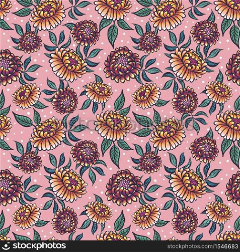 Seamless medievial pattern with fantasy flowers in mutted colors. Floral seamless background for textile, fabric, covers, wallpapers, print, gift wraping, Home decor. Vector illustration. Seamless medievial pattern with fantasy flowers. Floral seamless background for textile, fabric, covers, wallpapers, print, gift wraping, Home decor.