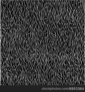 Seamless meshwork texture. Seamless pattern. Black-white meshwork of smooth lines. Detailed interweaving organic structure. Vector illustration