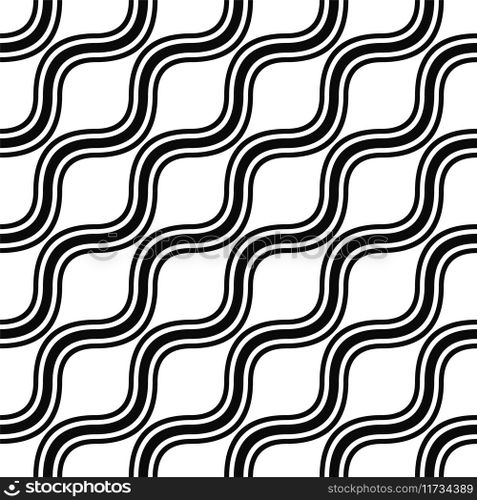 Seamless monochrome angular wave pattern Vector Image
