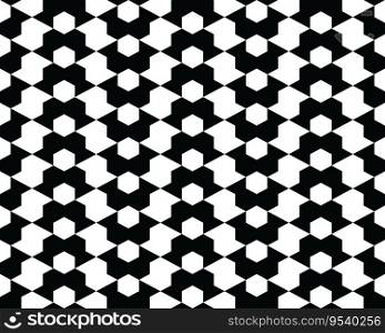 Seamless monochrome geometric patterns, decorative design